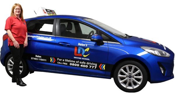 Helen Clarke's driving school car